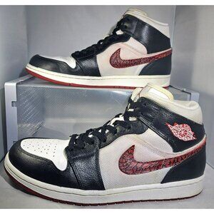 Nike Men's Air Jordan 1 RetroHigh OG 1Phat White/Red/Black Elephant Print Sz11.5